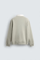 Sudadera Polo con Cuello en Contraste