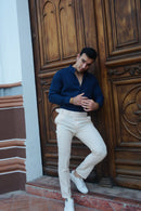 Pantalón de Lino Dioneri Ajuste lateral