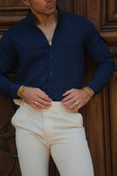 Pantalón de Lino Dioneri Ajuste lateral