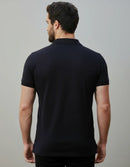 Camisa polo bordada negra