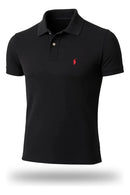 Camisa polo bordada negra
