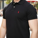 Camisa polo bordada negra
