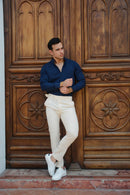 Pantalón de Lino Dioneri Ajuste lateral