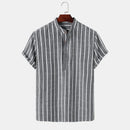 Camisa de rayas tipo mandarín