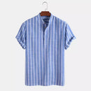 Camisa de rayas tipo mandarín